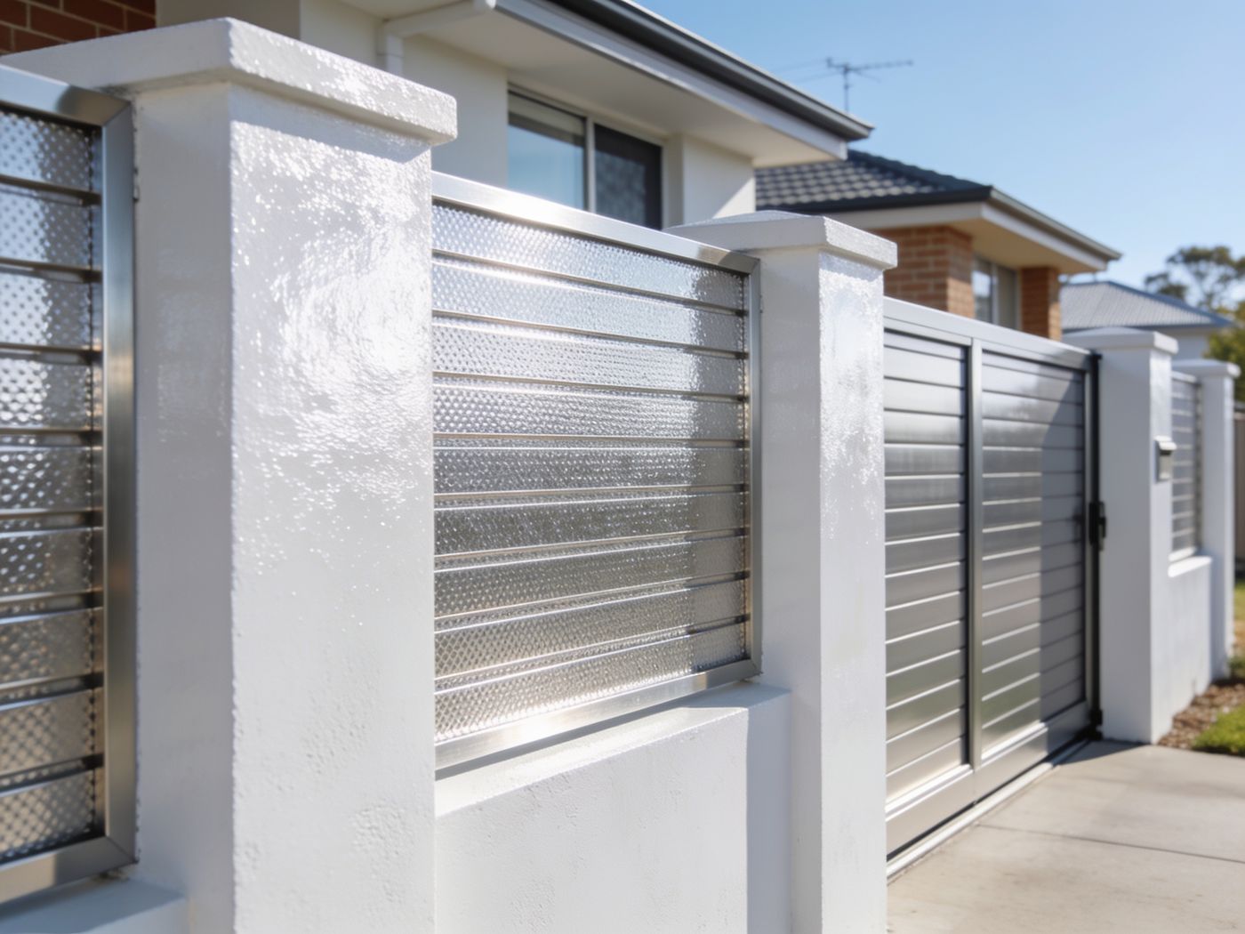 Rendered front fence and sliding gate