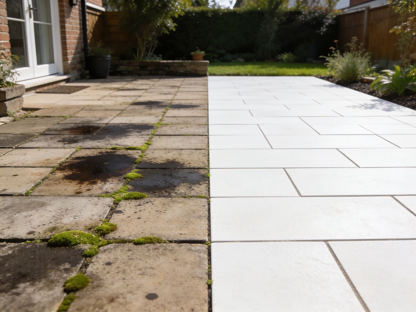 Backyard courtyard - before and after
